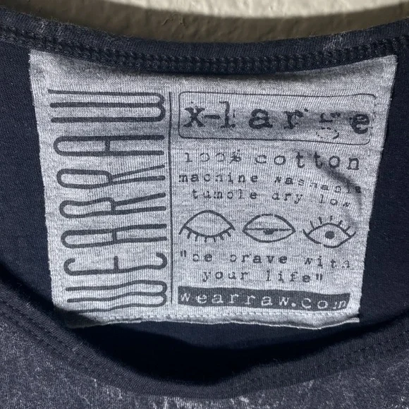 WearRaw Black Acid Washed RacerBack Tunic With Moonphase and Yoga Baboon Size XL - Picture 6 of 9